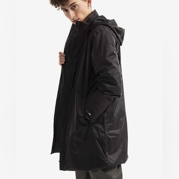 MENS RAINS Padded Nylon Coat NAVY XL - Picture 2 of 13